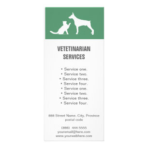 Cartão para rack de serviços veterinários
