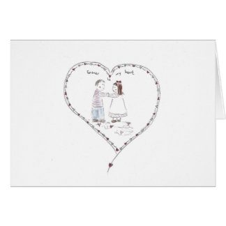 Cartão para sempre em meu coração