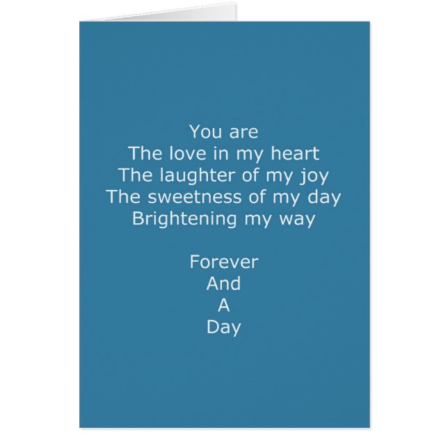 Cartão Para sempre poema (Frente)