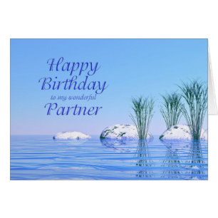 Cartão Para seu parceiro, um Spa Like, Blue Birthday