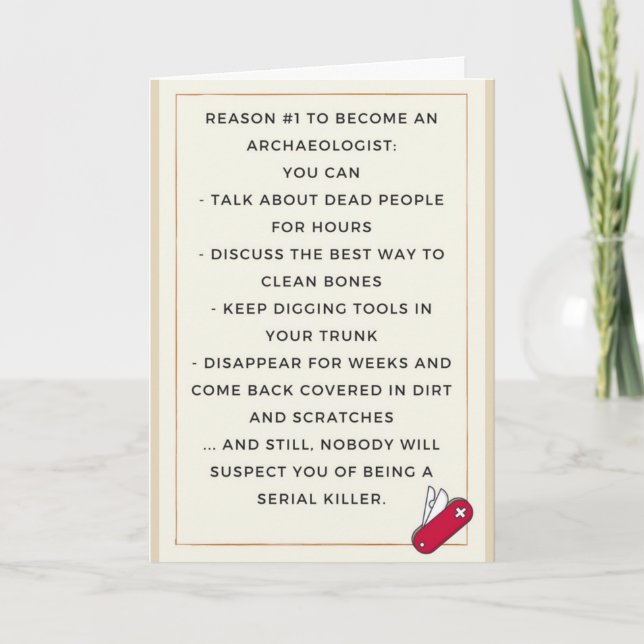 Cartão Para um amigo arqueólogo (Frente)