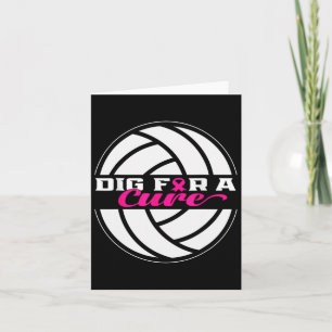 Cartão Para um Cancer de mama puro rosa de vôlei