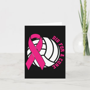 Cartão Para um Cancer de mama puro rosa de vôlei