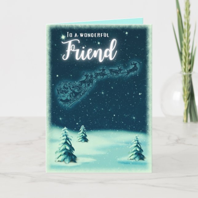 Cartão Para Um Maravilhoso Natal De Amigo (Frente)