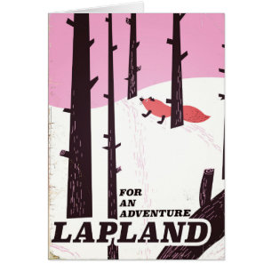 Cartão Para uma aventura poster vintage da Lapland