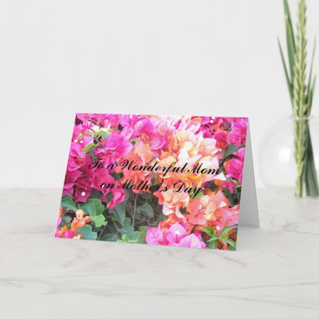 Cartão Para uma mãe maravilhosa... (Frente)