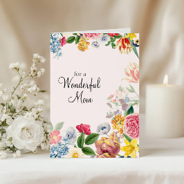 Cartão Para uma Mãe Maravilhosa Tulipas Macias Florais de