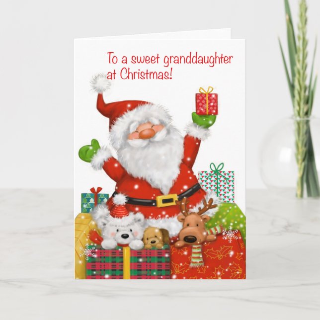 Cartão Para uma neta doce no Natal (Frente)