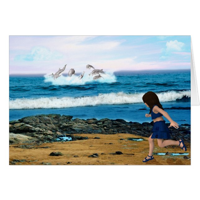 Cartão Para ver os golfinhos (Frente horizontal)