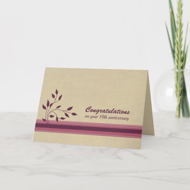 Cartão Parabéns 10º Aniversário do Funcionário (Frente)