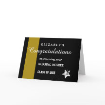 PARABÉNS 2015 Grau de Enfermagem Dourado Stripe N2