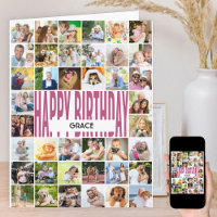 Parabéns, 40 Colagem de Fotos Personalizada