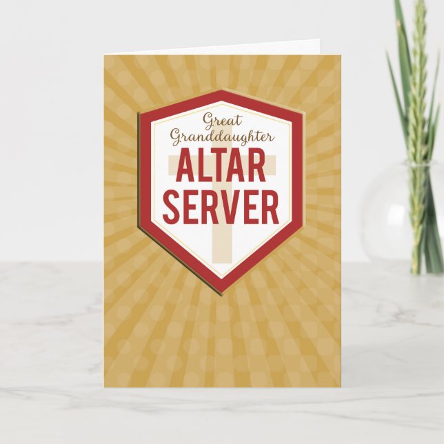Cartão Parabéns à Bisneta Servidora do Altar (Frente)