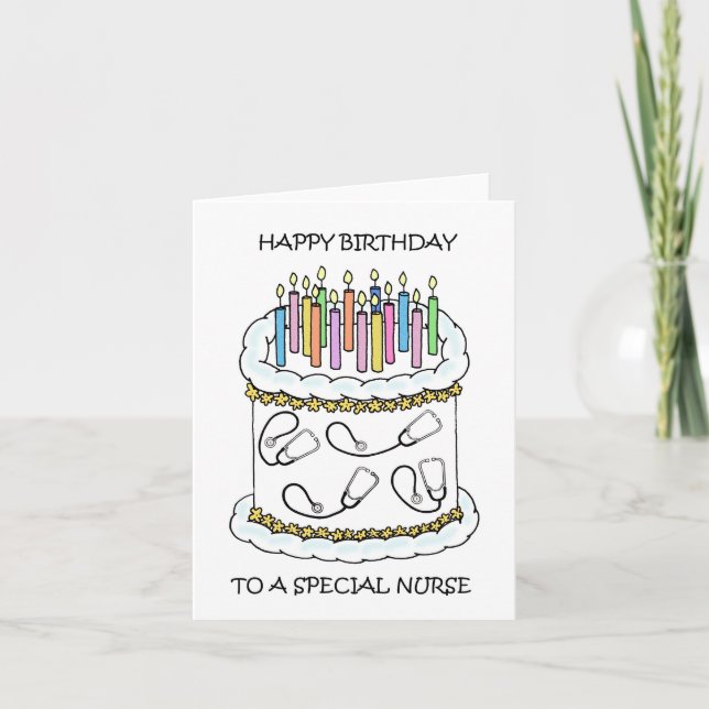 Cartão Parabéns à enfermeira (Frente)