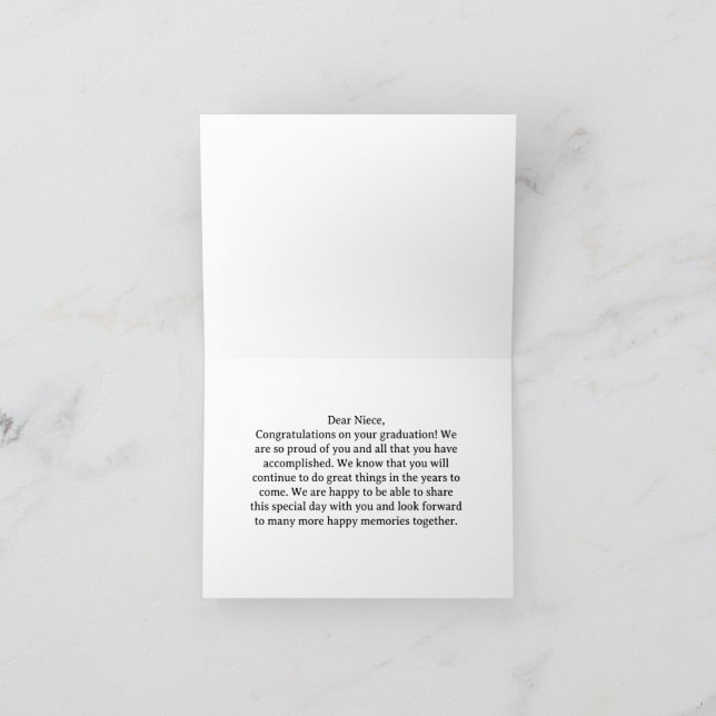 Cartão parabéns à sobrinha para a graduação (Interior)