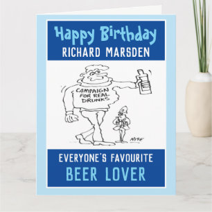 Cartão Parabéns a um beer Lover ou Beer Drinker