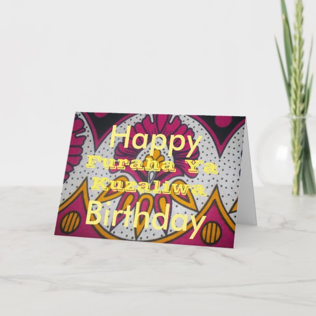 Cartão Parabéns A Via Africana Furaha ya Kuzliwa (Frente)