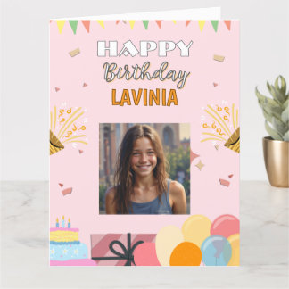 Cartão Parabéns, adolescente, para filha