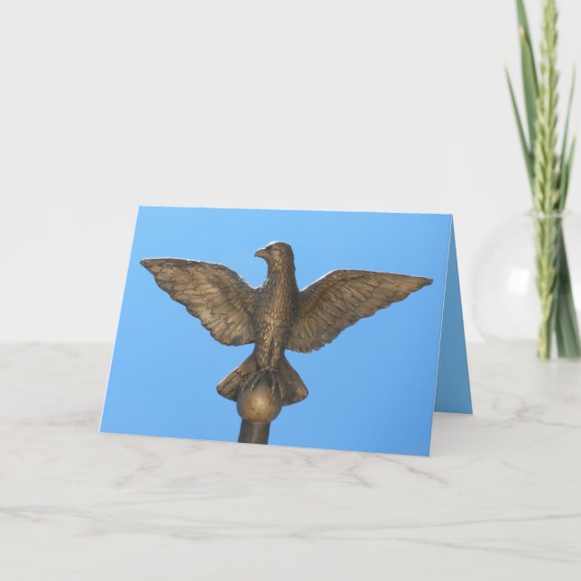 Cartão Parabéns: Águia e Céu Azul (Frente)