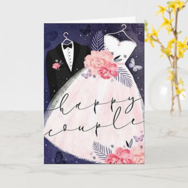 Cartão Parabéns ao Casal Feliz (Flor Amarela)