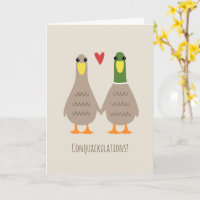 Parabéns ao Casamento dos Patos Amor Divertido Con