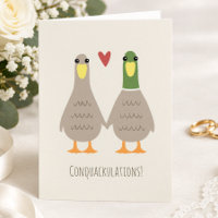 Parabéns ao Casamento dos Patos Amor Divertido Con