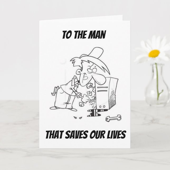 CARTÃO **PARABÉNS AO NOSSO TÉCNICO DE REPARO DE COMPUTADO (Planta pequena)