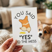 Parabéns ao novo cachorrinho Corgi engraçado