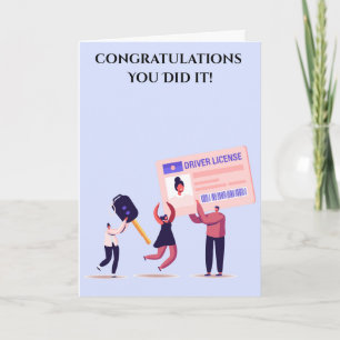 Cartão Parabéns ao passar no teste de condução