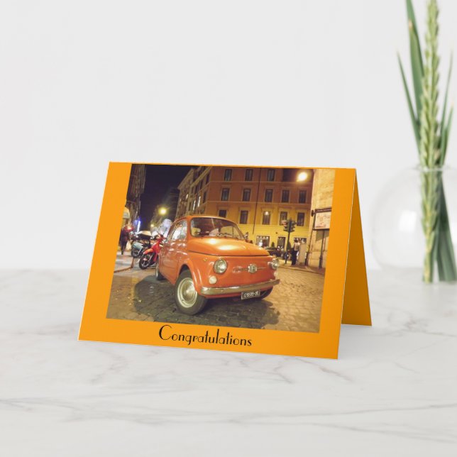 Cartão Parabéns ao passar no teste Fiat (Frente)