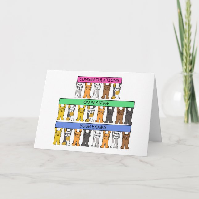 Cartão Parabéns ao passar nos seus exames. (Frente)