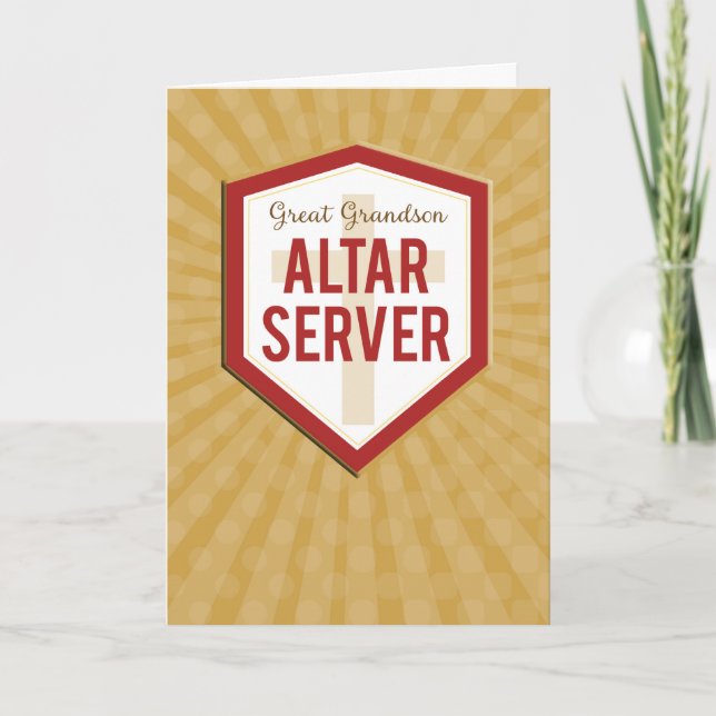Cartão Parabéns ao Servo do Altar Bisneto (Frente)
