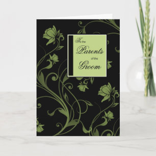 Cartão Parabéns aos Pais do Noivo, Preto e Verde