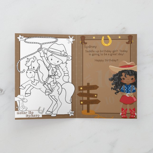 Cartão Parabéns às meninas negras (Interior)