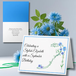 Cartão Parabéns Astras Azuis Personalizadas para o Aniver