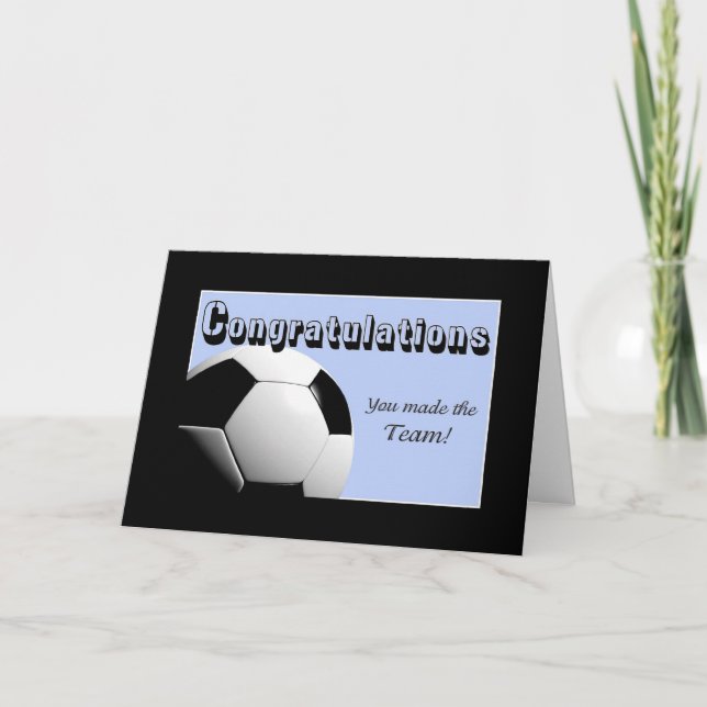 Cartão Parabéns azuis que você fez ao time (Frente)