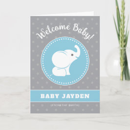 Cartão Parabéns Baby Boy Card com elefante