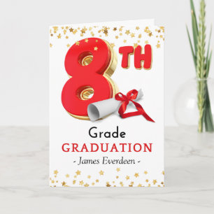 Cartão Parabéns Balão de Graduação do 8º Grau