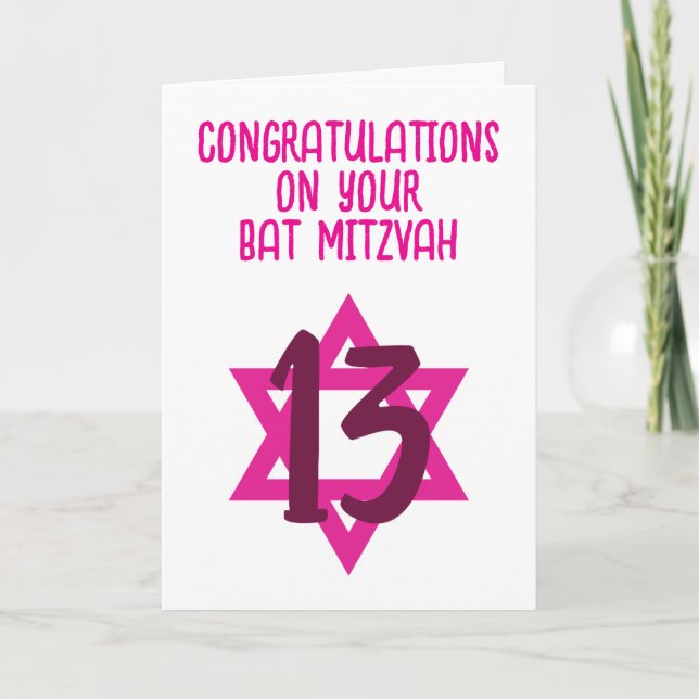 Cartão parabéns bat mitzvah (Frente)
