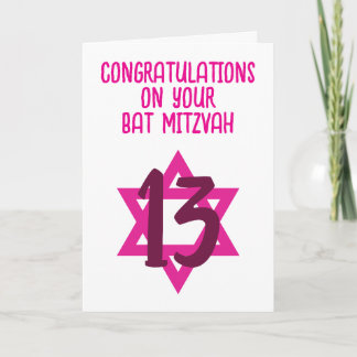 Cartão parabéns bat mitzvah