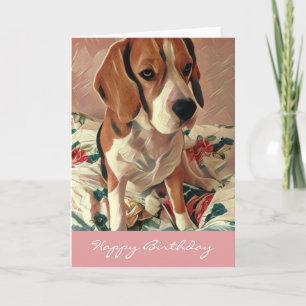 Cartão Parabéns Beagle Dog Aniversário