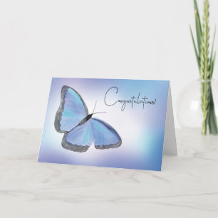 Cartão Parabéns Borboleta Azul-Borboleta