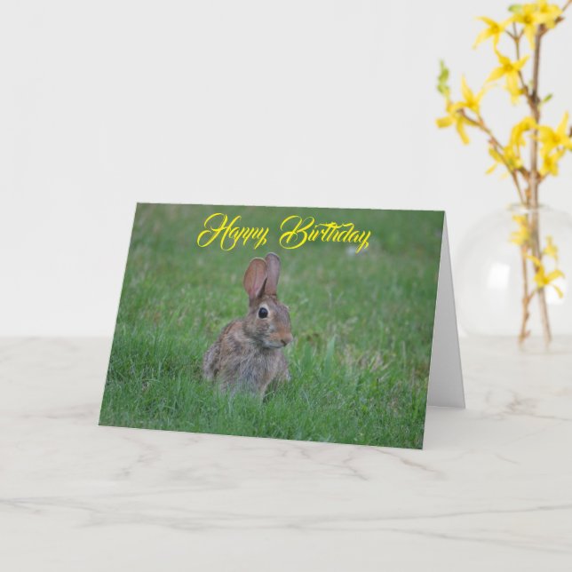 Cartão Parabéns, Bunny Card (Flor Amarela)