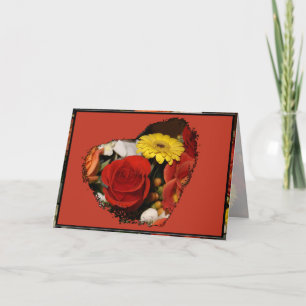 Cartão Parabéns Buquê Floral Colorida