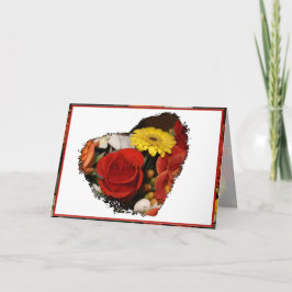 Cartão Parabéns Buquê Grunge Flower Heart