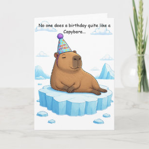 Cartão Parabéns Capivara Relaxada Saudação de Aniversário