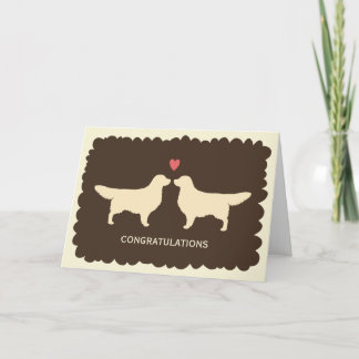 Cartão Parabéns Casamento Golden Retrievers