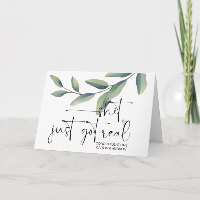 Cartão Parabéns Casando Noite de Weds Noite e Noite (Frente)