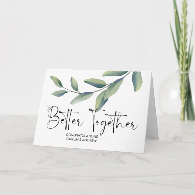 Cartão Parabéns Casando Noite de Weds Noite e Noite (Frente)