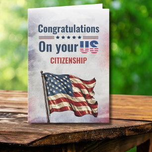 Cartão Parabéns Cidadania nos EUA Cidadania na Nova Améri